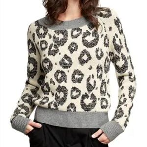 GAP Wool Blend Pullover Animal Print Sweater